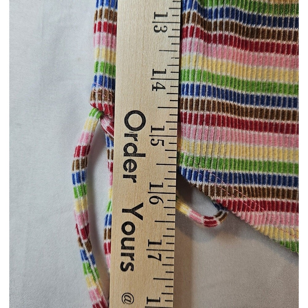 Target Pride Asymmetrical Mini Skirt Rainbow Striped Ribbed Ruched Y2K Rave Fest - Picture 5 of 5